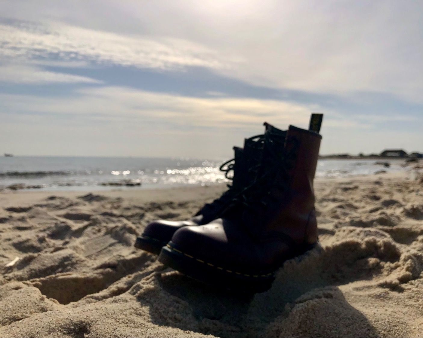 Dr Martens on the beach